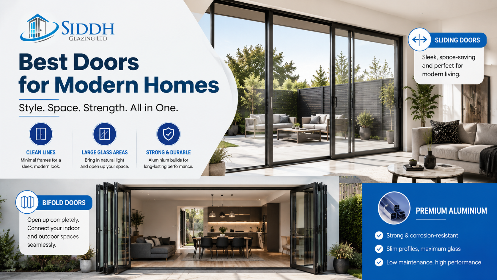 How to Choose Between Sliding and Bifold Doors for Your Space? 1 Choosing the best doors for modern homes, based on Style