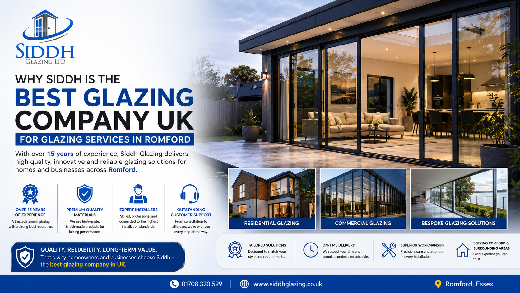 Why Siddh is the best glazing company UK for glazing services in Romford